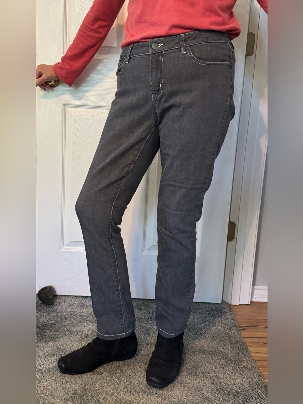 PRANA Organic Cotton Jeans in Stonewashed Black/Charcoal Size 10 Short Women’s